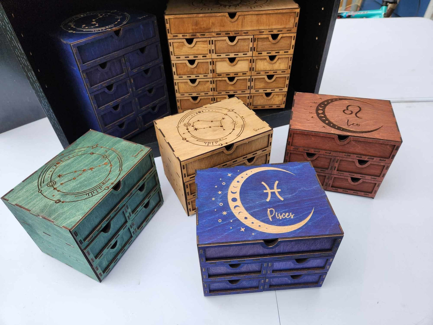 Compact 5-Drawer Tarot Card Organizer: Holds 4 Decks, Altar Decor & Jewelry Storage Box