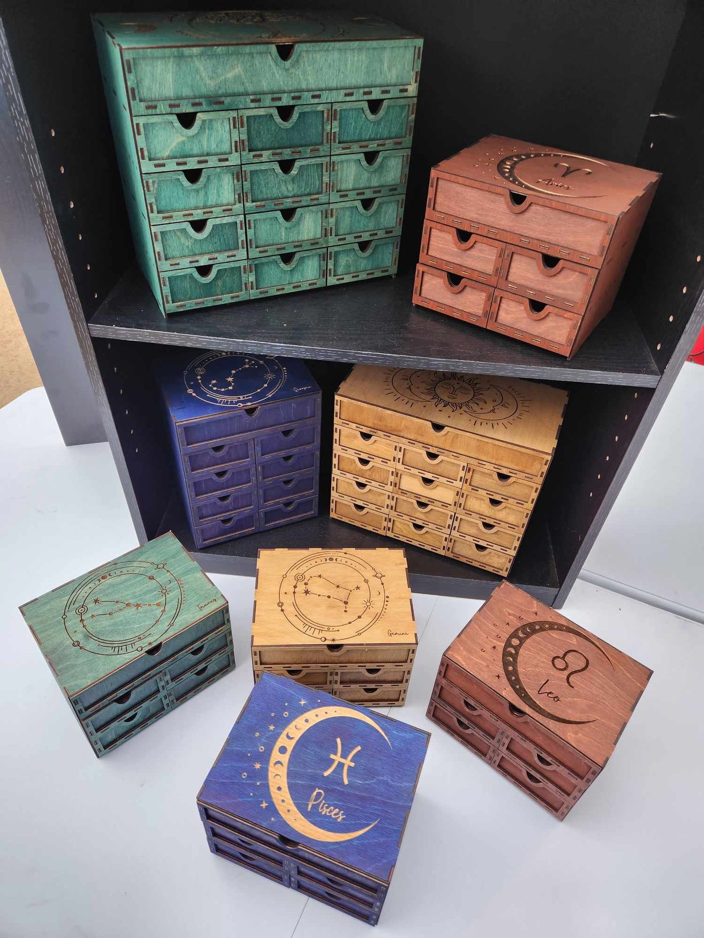 Elegant 10-Drawer Tarot Card Organizer: Holds 9 Decks, Altar Decor, Jewelry Storage, Divination Tool