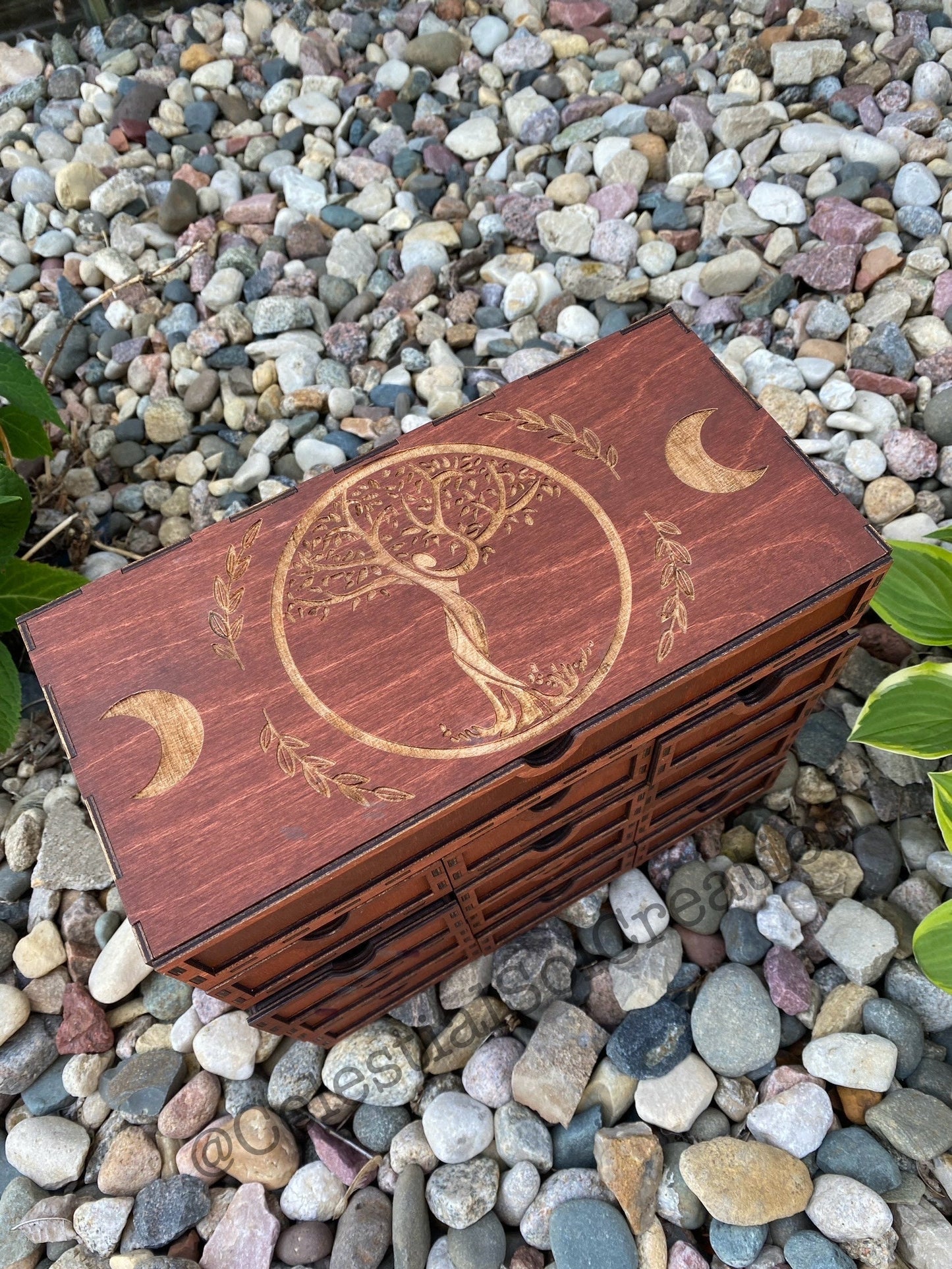 Tarot Card Organizer: 13-Drawer Box for 12 Decks, Altar Decor, Jewelry Storage, Divination Tool V.1