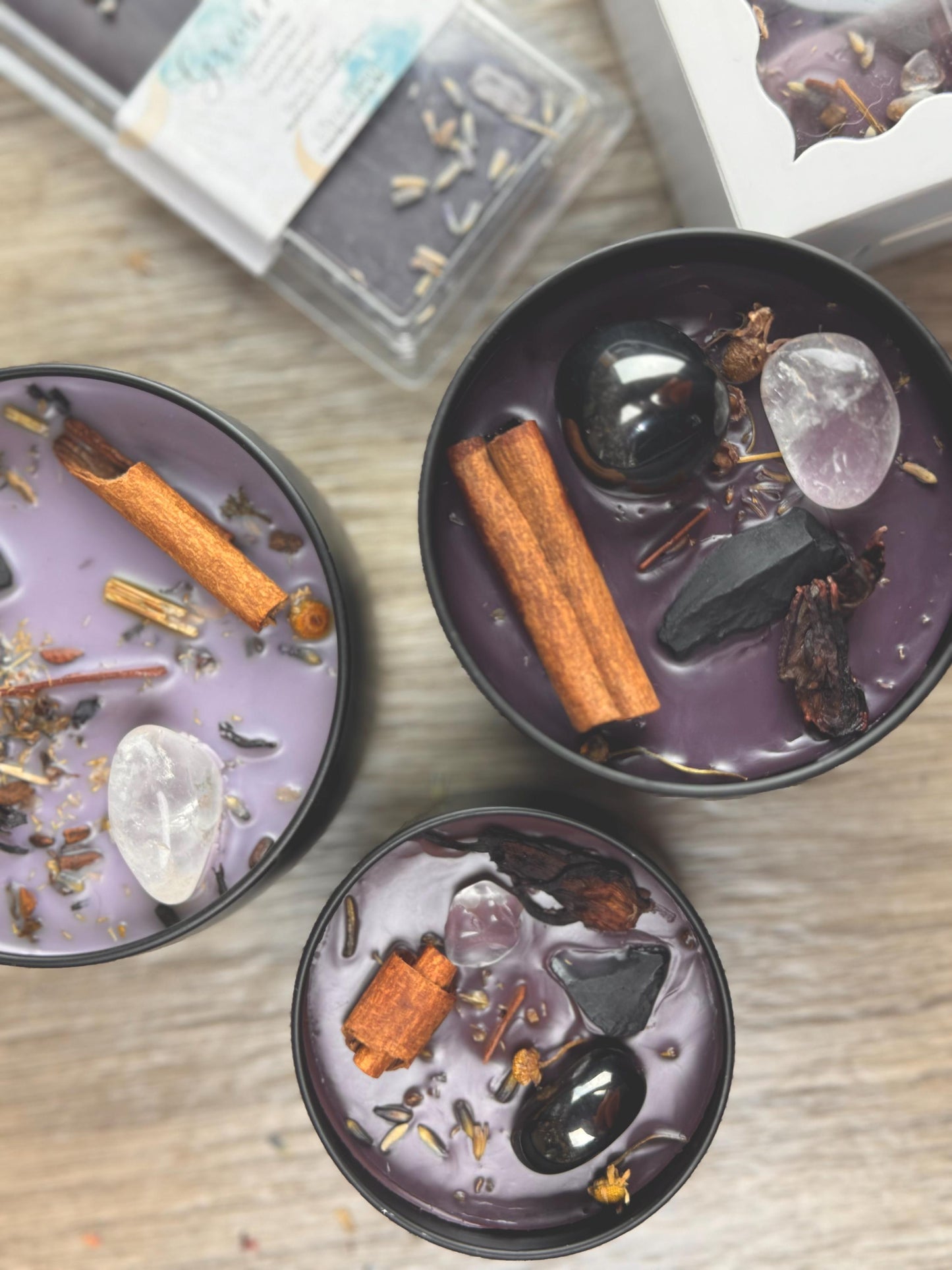 Crystal-Infused Grounding Candle for Manifestation, Positive Energy & Intention Setting Rituals