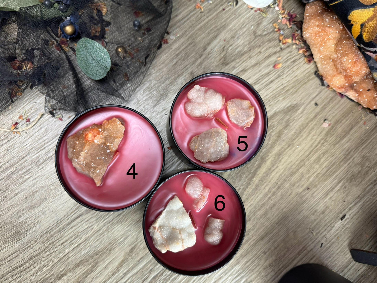6oz Meramec Geode Candle with Crackling Wood Wick - Handmade Crystal Quartz Aromatherapy Decor