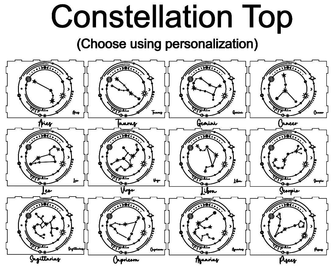 Celestial 9-Drawer Tarot Card Organizer: Constellation Zodiac Box for Decks, Altar Decor & Jewelry