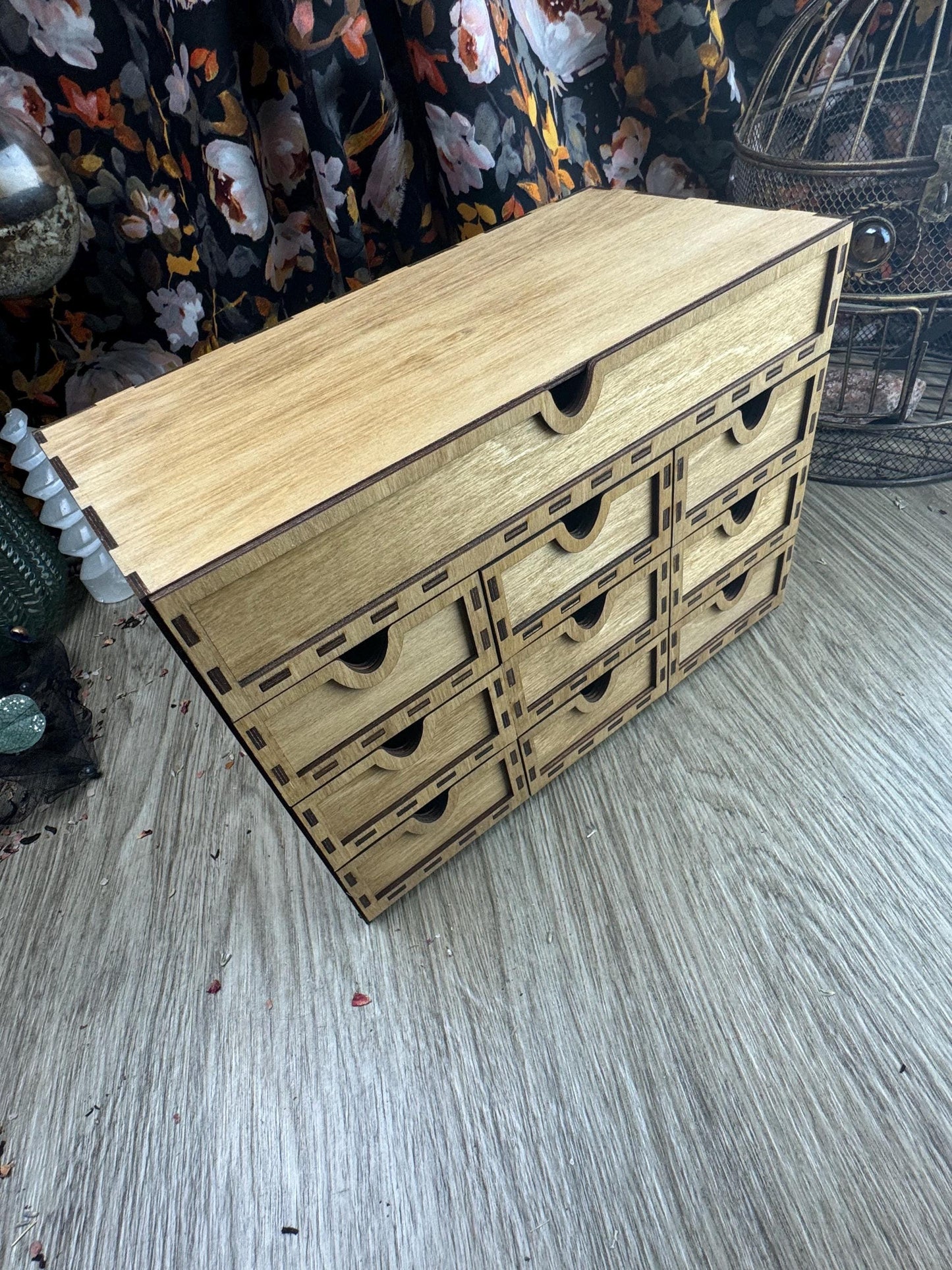 Elegant 10-Drawer Tarot Card Organizer: Holds 9 Decks, Altar Decor, Jewelry Storage, Divination Tool
