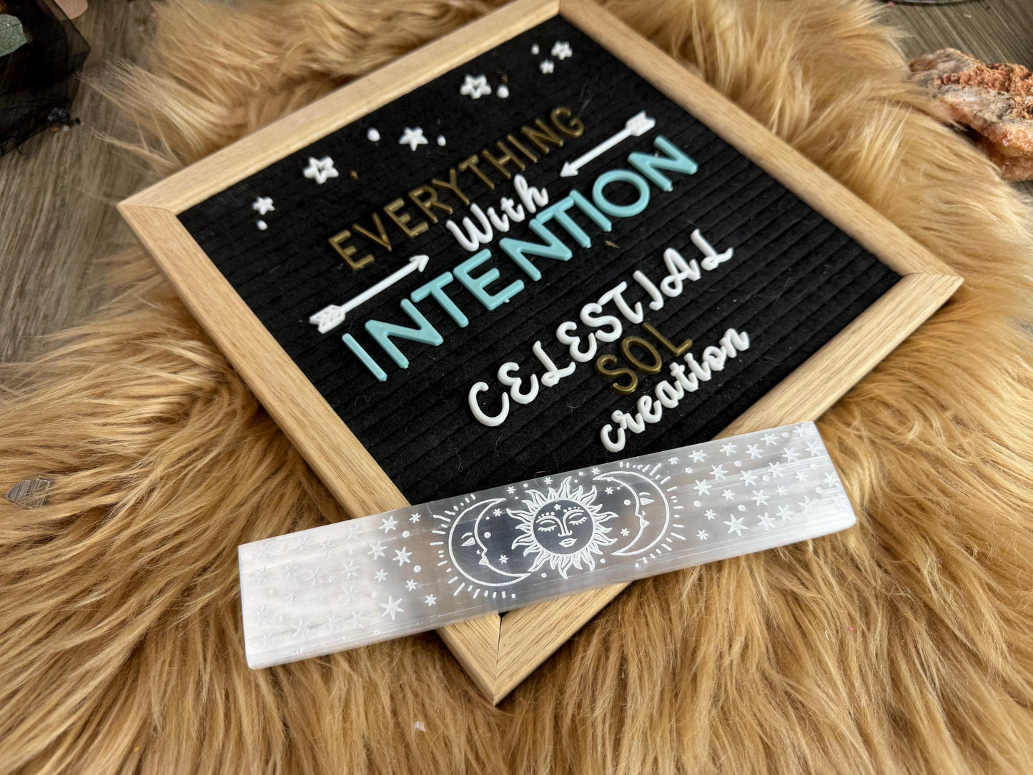 Etched Selenite Charging Plate: Divination Tool for Crystal Cleansing, Manifestation & Witchy Home Decor