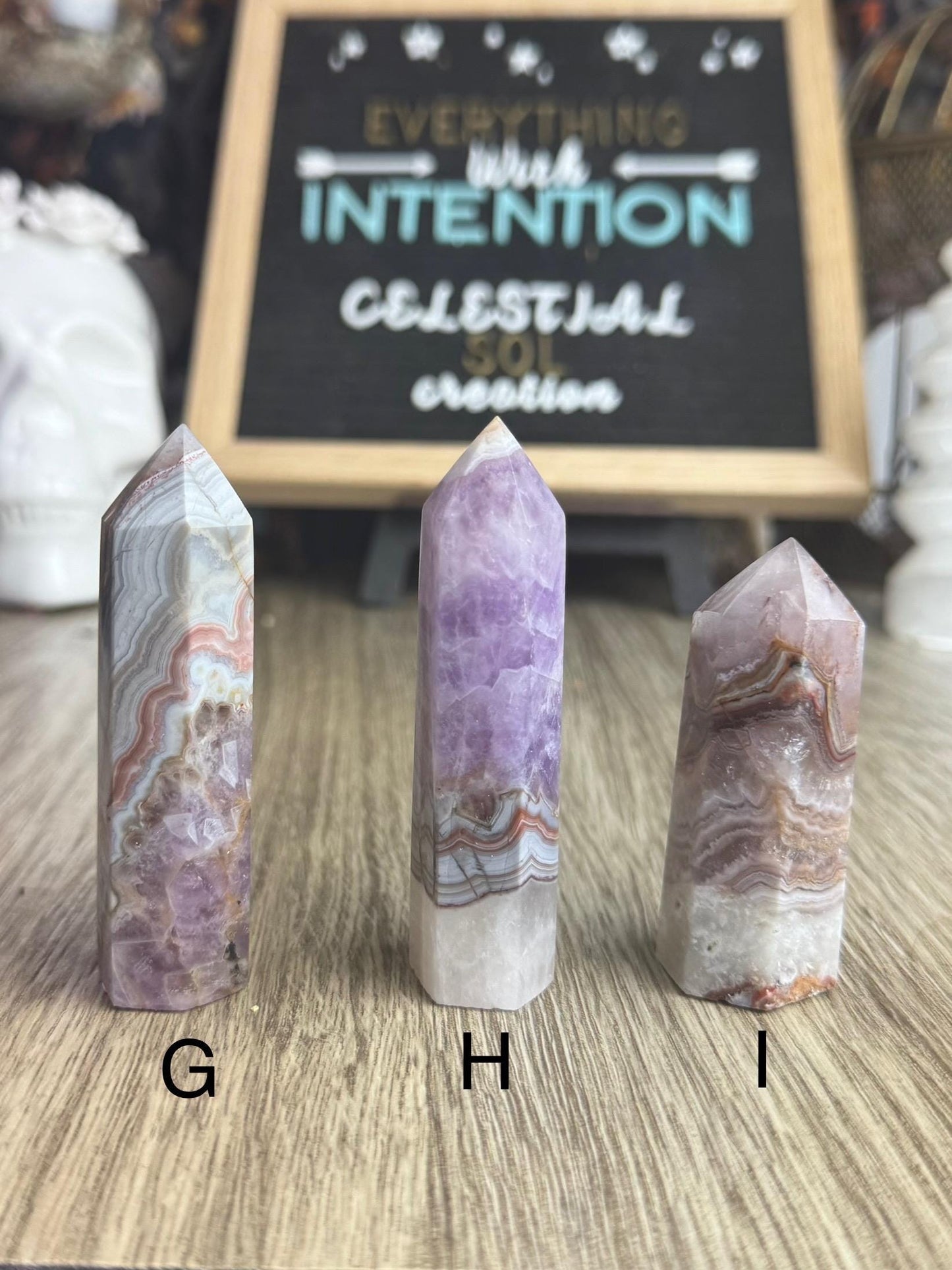 Striped Agate Crystal Tower for Divination, Altar Decor, Manifestation, Witchy Home Gift