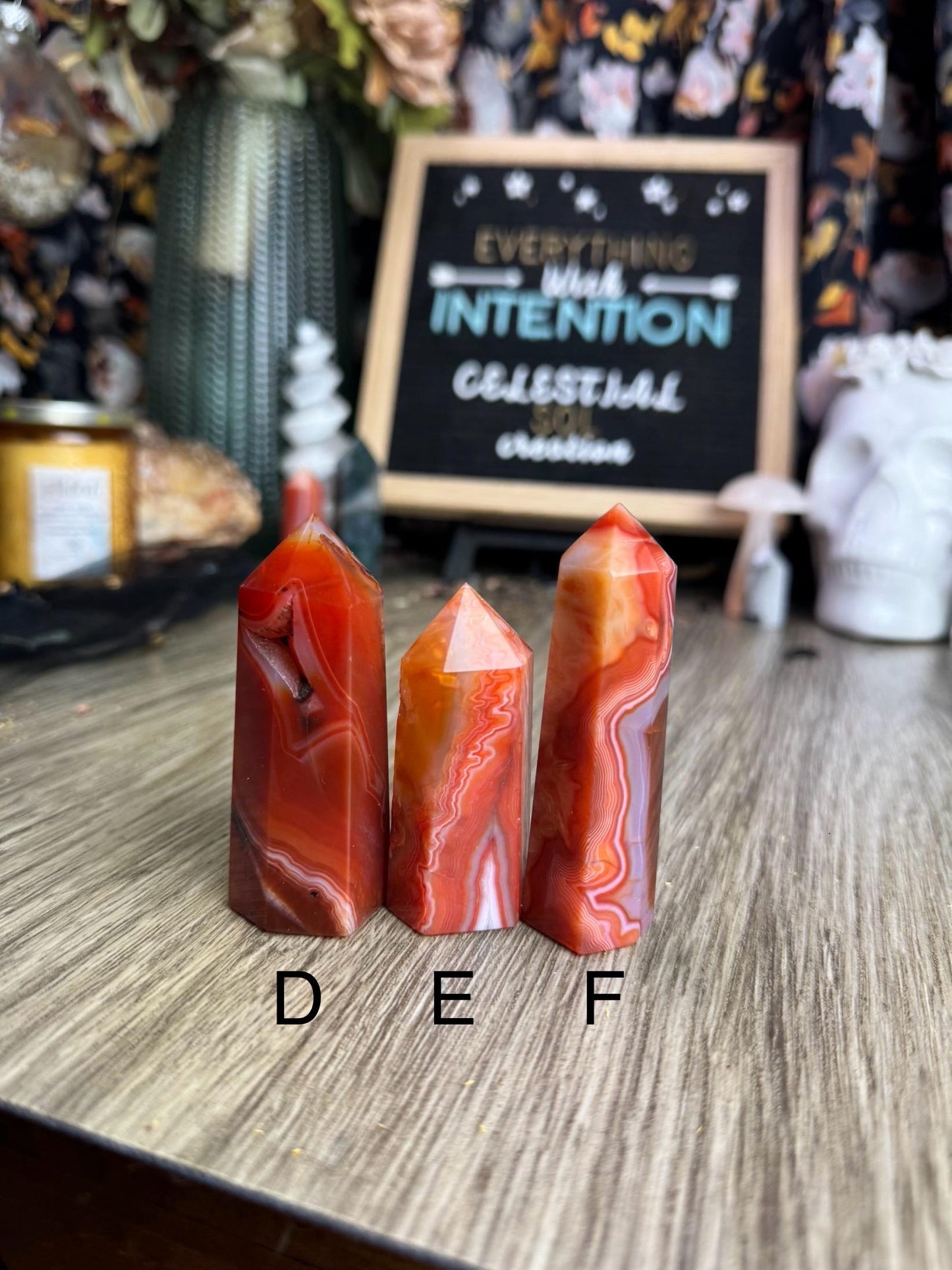 Vibrant Carnelian Crystal Tower for Divination, Altars, and Home Decor - Mystical Gift for Witchy Souls