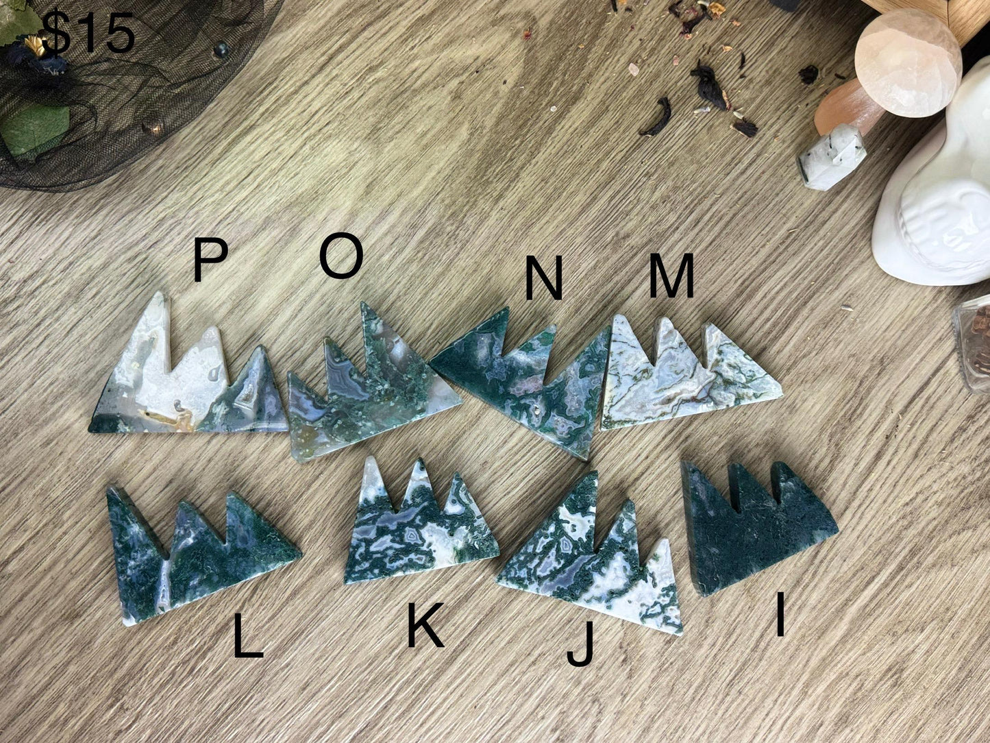 Moss Agate Mountain Crystal for Divination, Witchy Altar Decor, Manifestation Tool, Druzy Gift