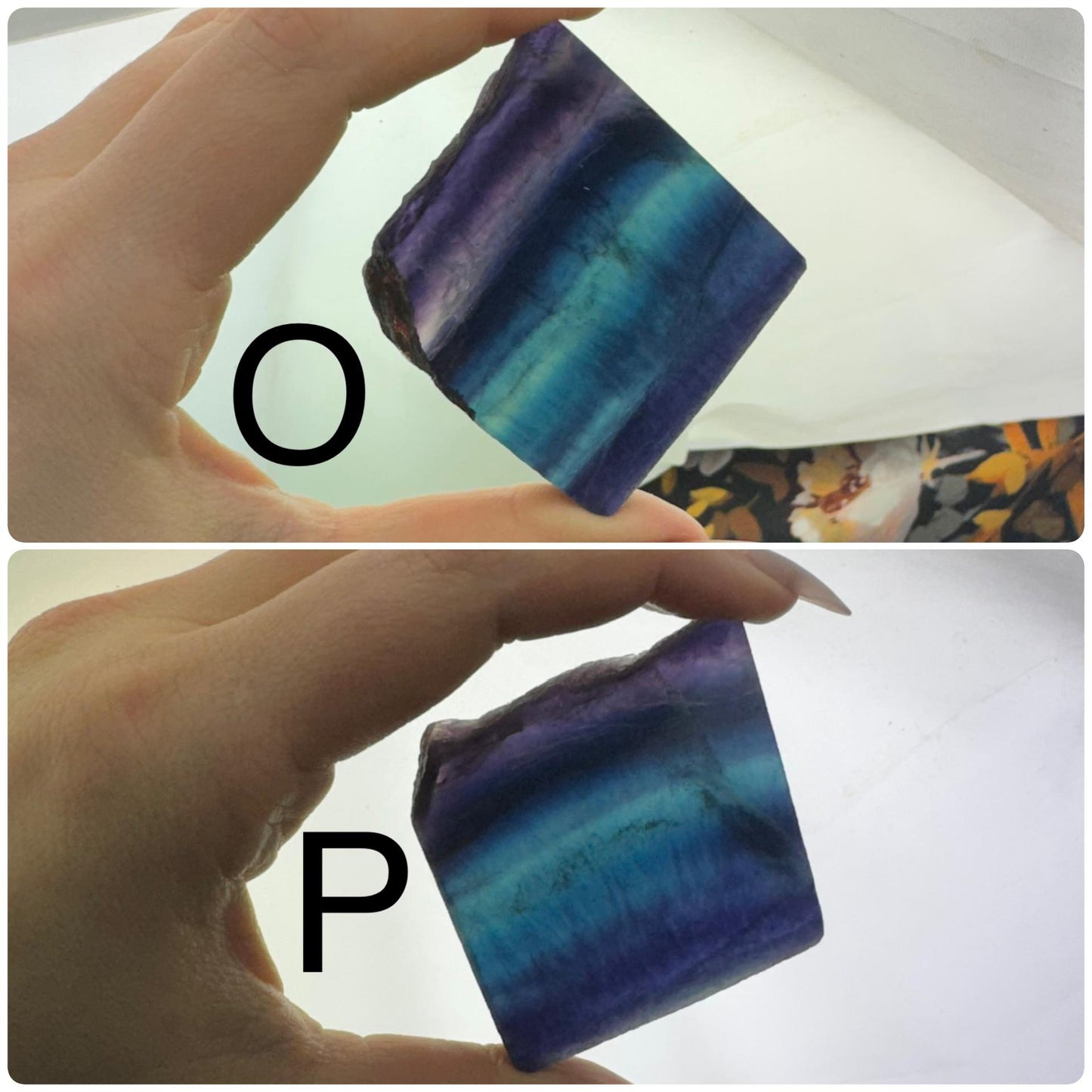 Natural Rainbow Fluorite Quartz Crystal Slab - Healing Energy Tool for Divination and Witchy Gifts