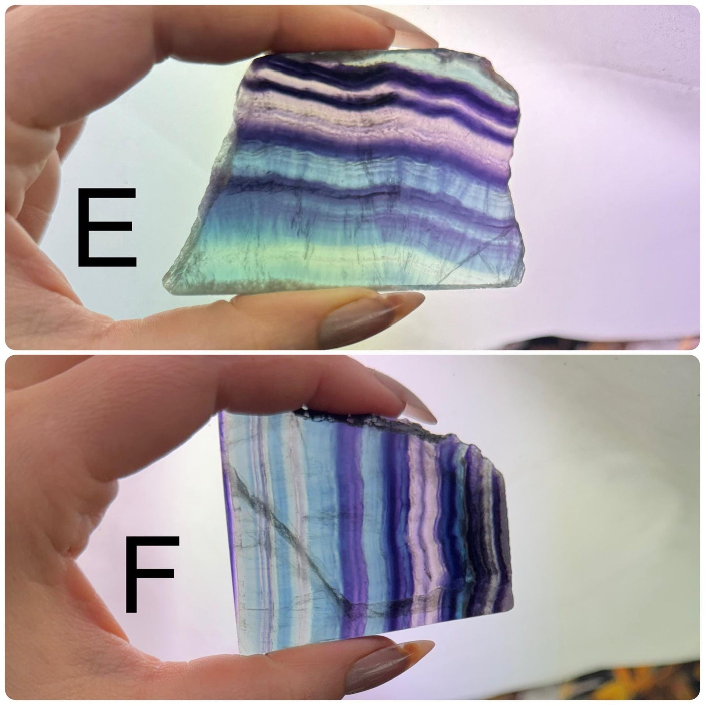 Natural Rainbow Fluorite Quartz Crystal Slab - Healing Energy Tool for Divination and Witchy Gifts