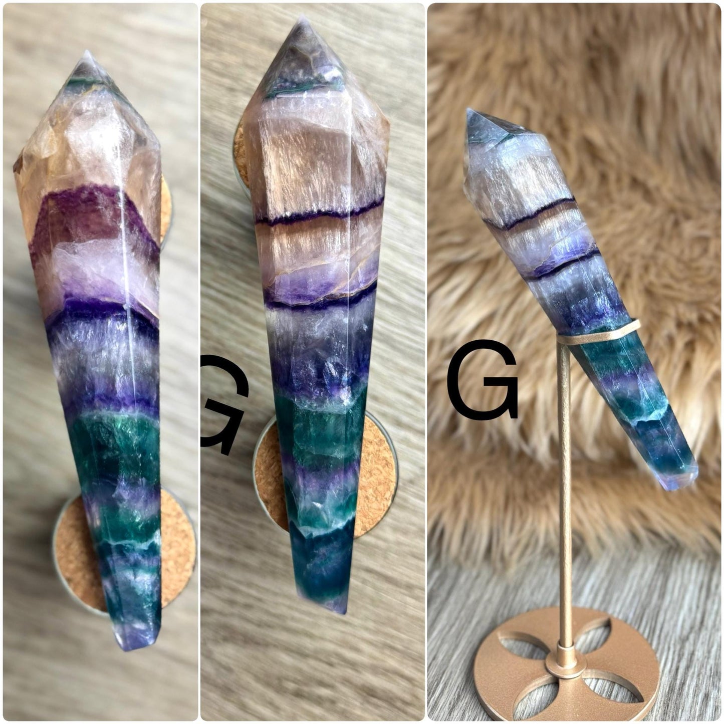 Rainbow Fluorite Scepter: Divination Tool, Crystal Wand for Manifestation, Healing & Home Decor