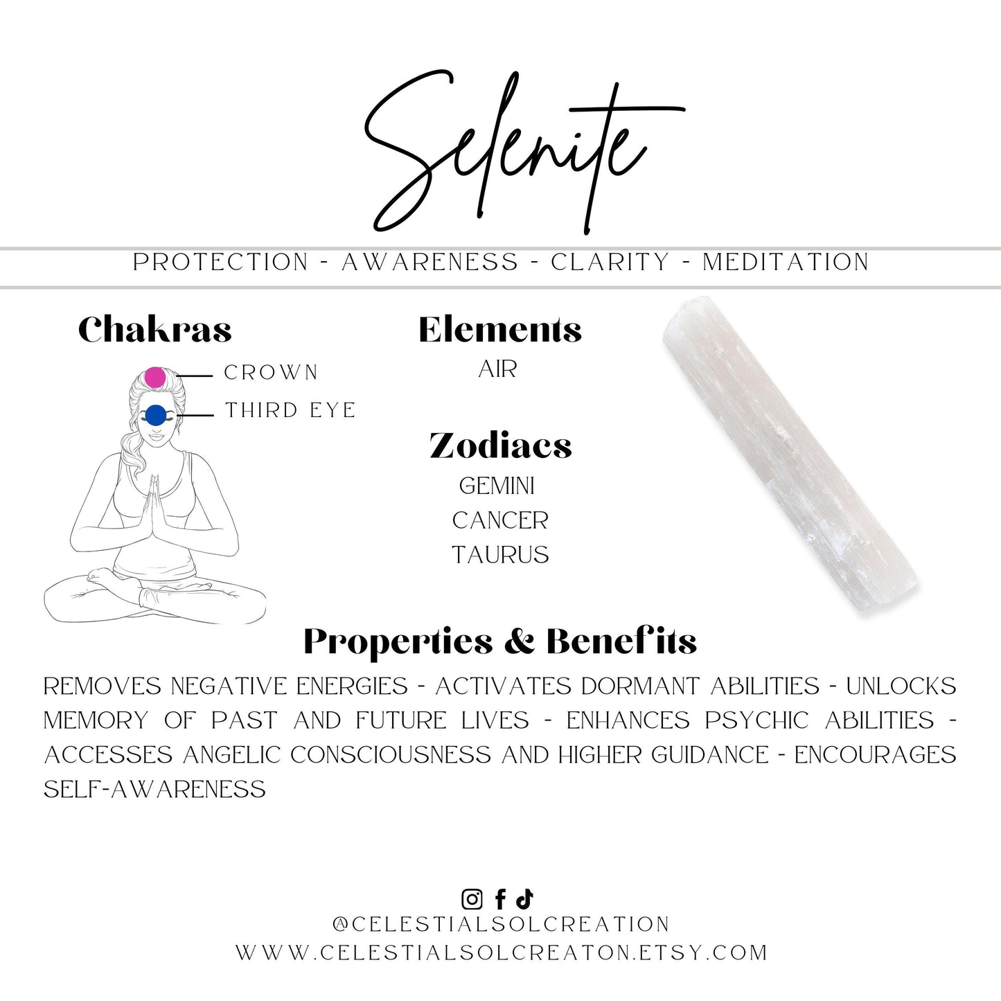 Etched Selenite Charging Plate: Divination Tool for Crystal Cleansing, Manifestation & Witchy Home Decor