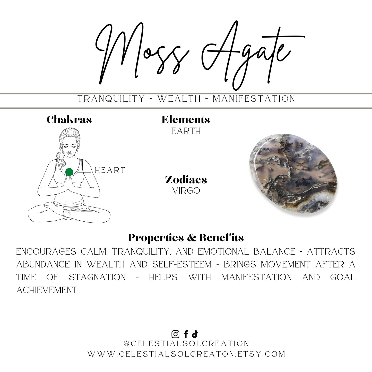 Moss Agate Mountain Crystal for Divination, Witchy Altar Decor, Manifestation Tool, Druzy Gift