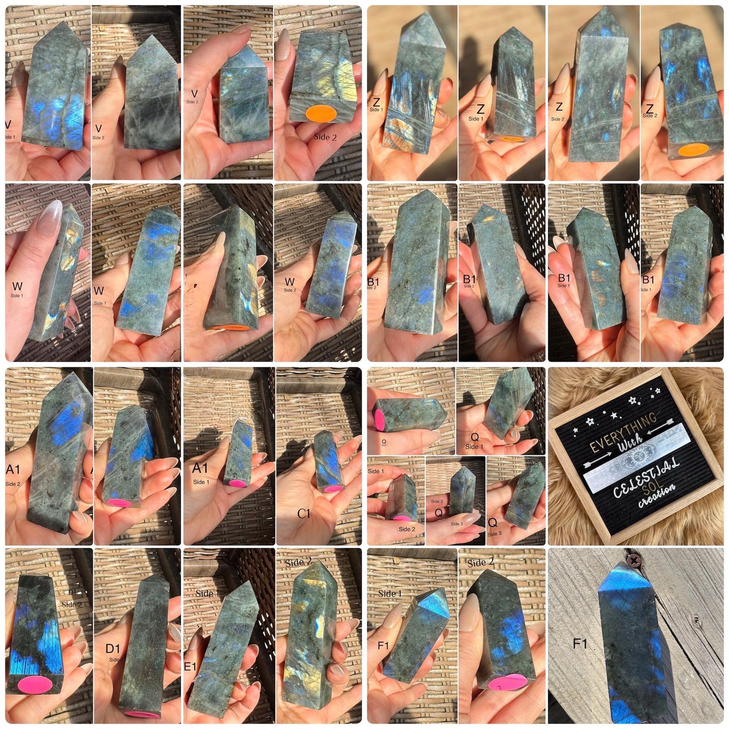 Flashy Labradorite Crystal Tower for Divination, Manifestation & Altar Decor - Witchy Gift