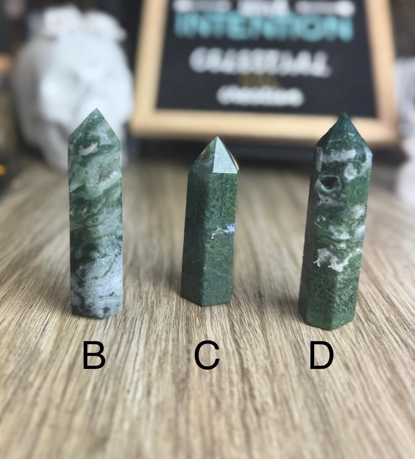 Enchanting Moss Agate Towers: Witchy Altar Decor & Divination Tools for Spiritual Practices