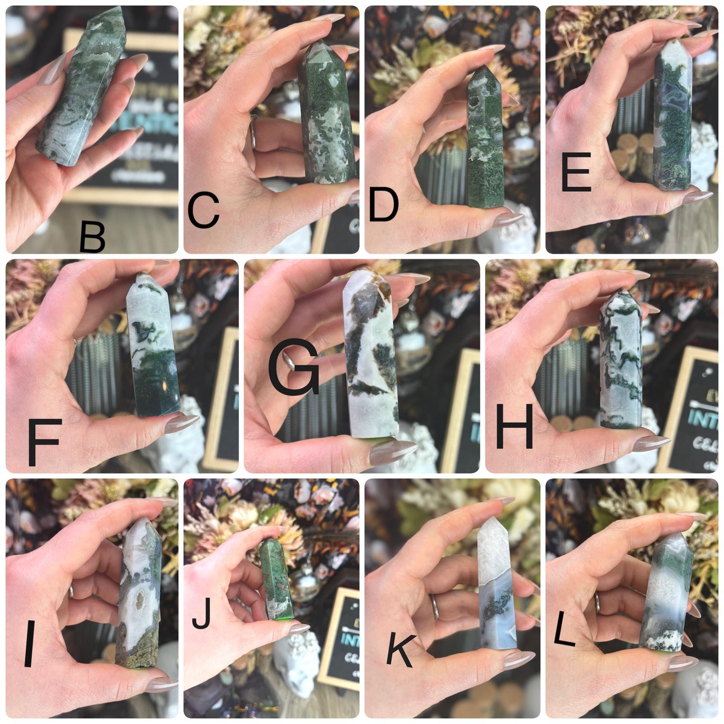 Enchanting Moss Agate Towers: Witchy Altar Decor & Divination Tools for Spiritual Practices