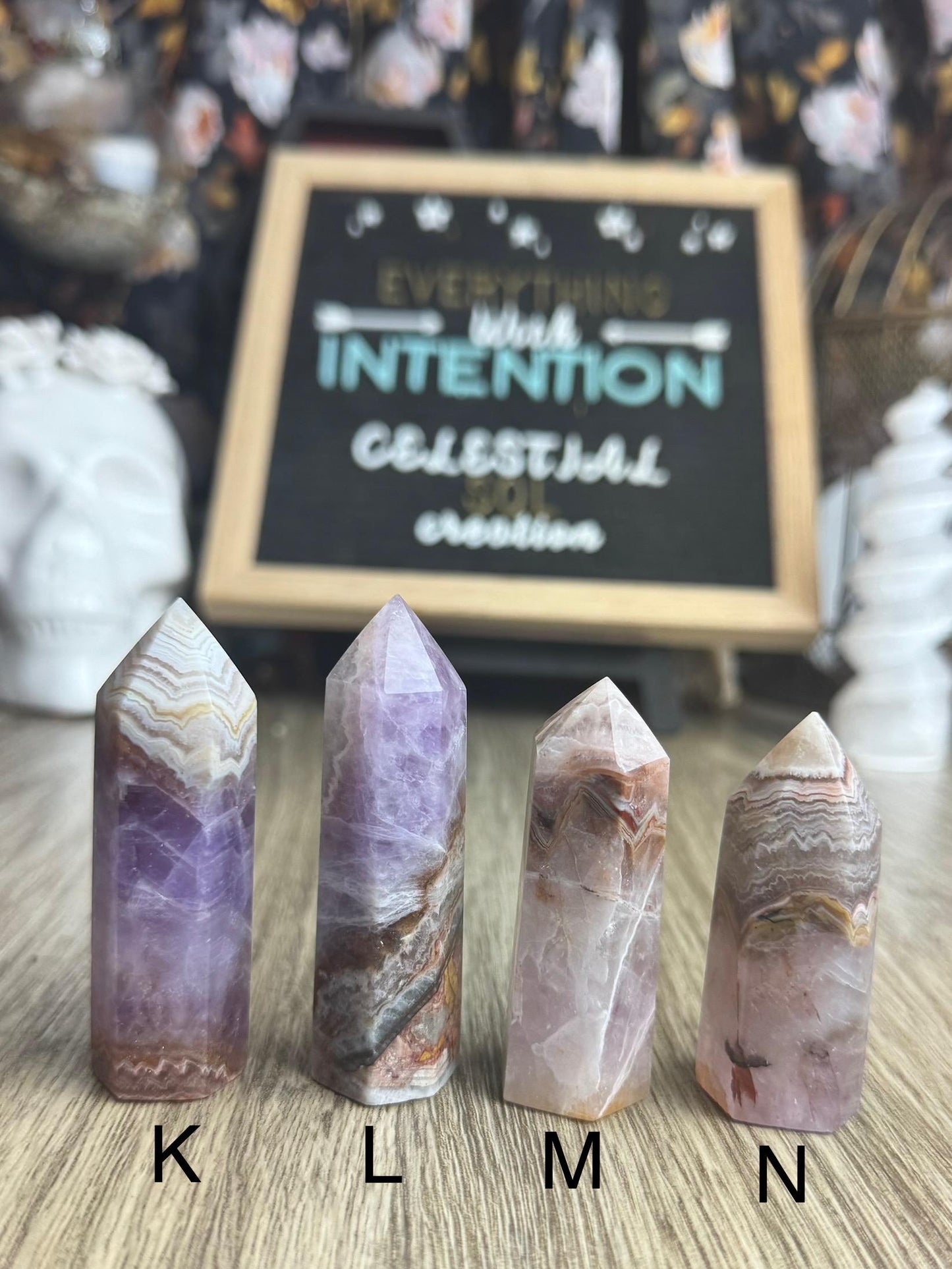 Striped Agate Crystal Tower for Divination, Altar Decor, Manifestation, Witchy Home Gift