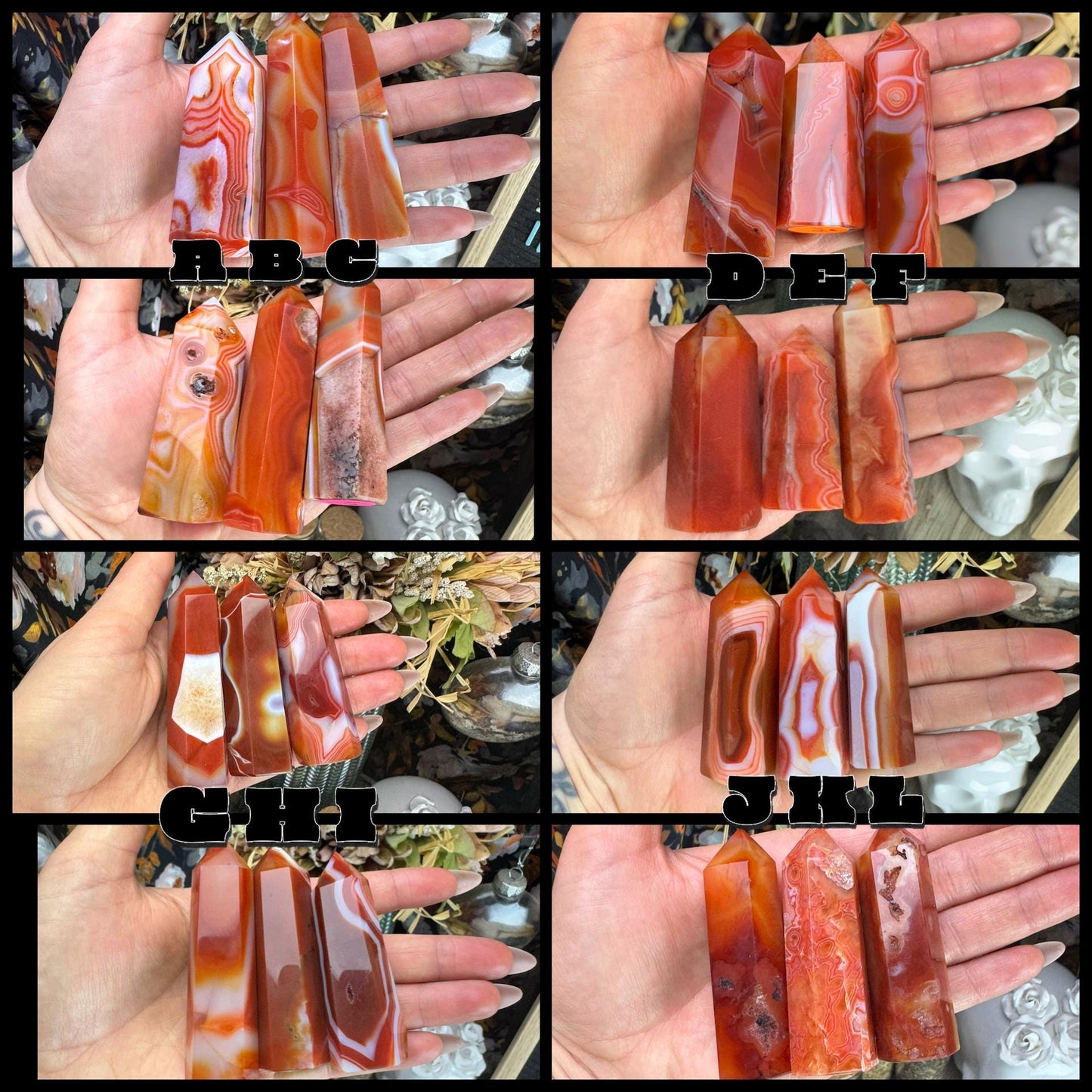 Vibrant Carnelian Crystal Tower for Divination, Altars, and Home Decor - Mystical Gift for Witchy Souls