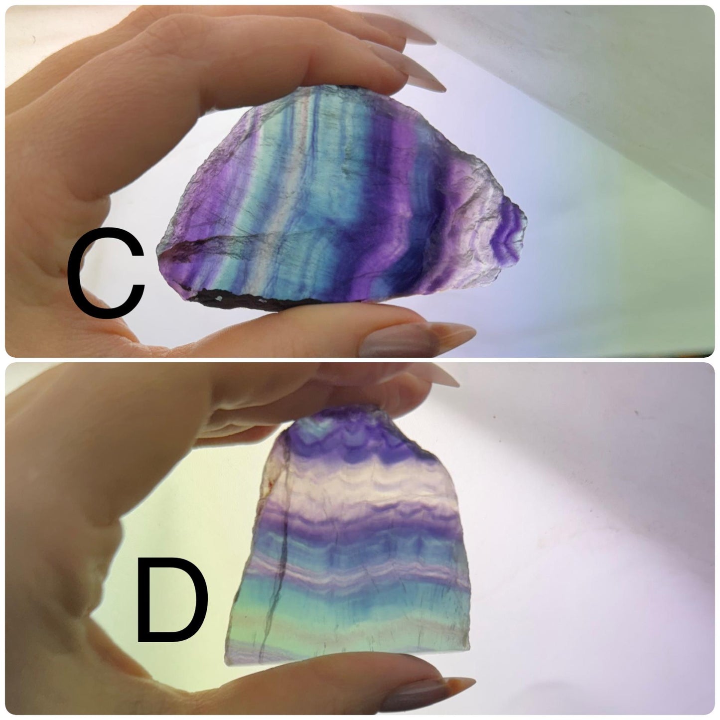Natural Rainbow Fluorite Quartz Crystal Slab - Healing Energy Tool for Divination and Witchy Gifts
