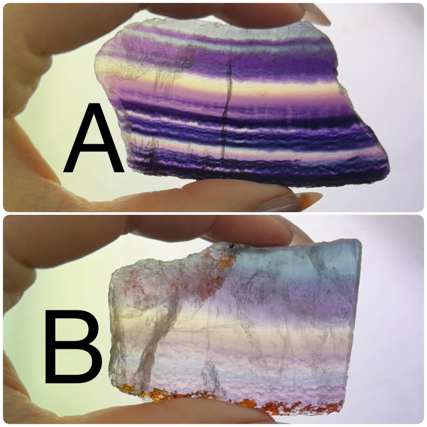 Natural Rainbow Fluorite Quartz Crystal Slab - Healing Energy Tool for Divination and Witchy Gifts