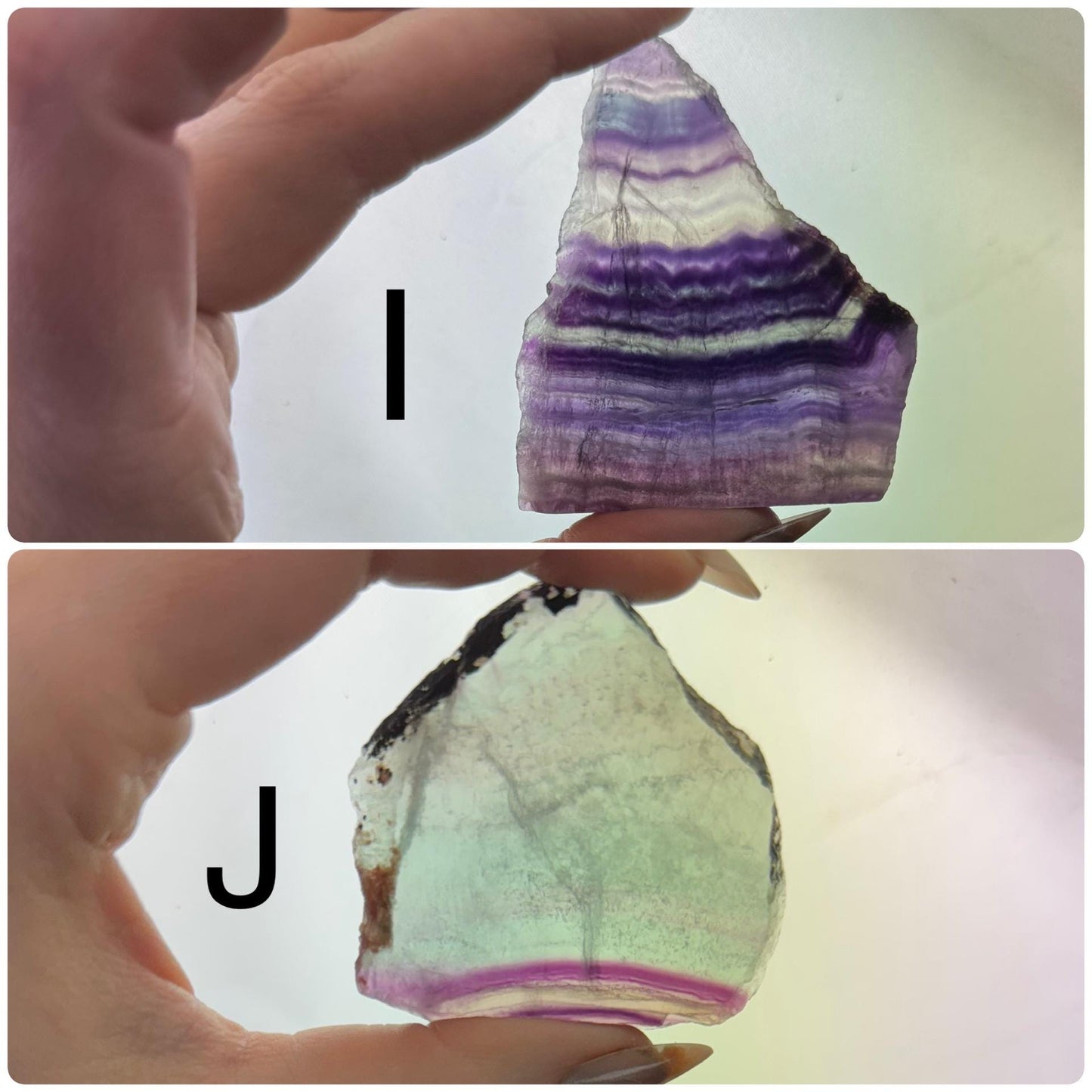 Natural Rainbow Fluorite Quartz Crystal Slab - Healing Energy Tool for Divination and Witchy Gifts
