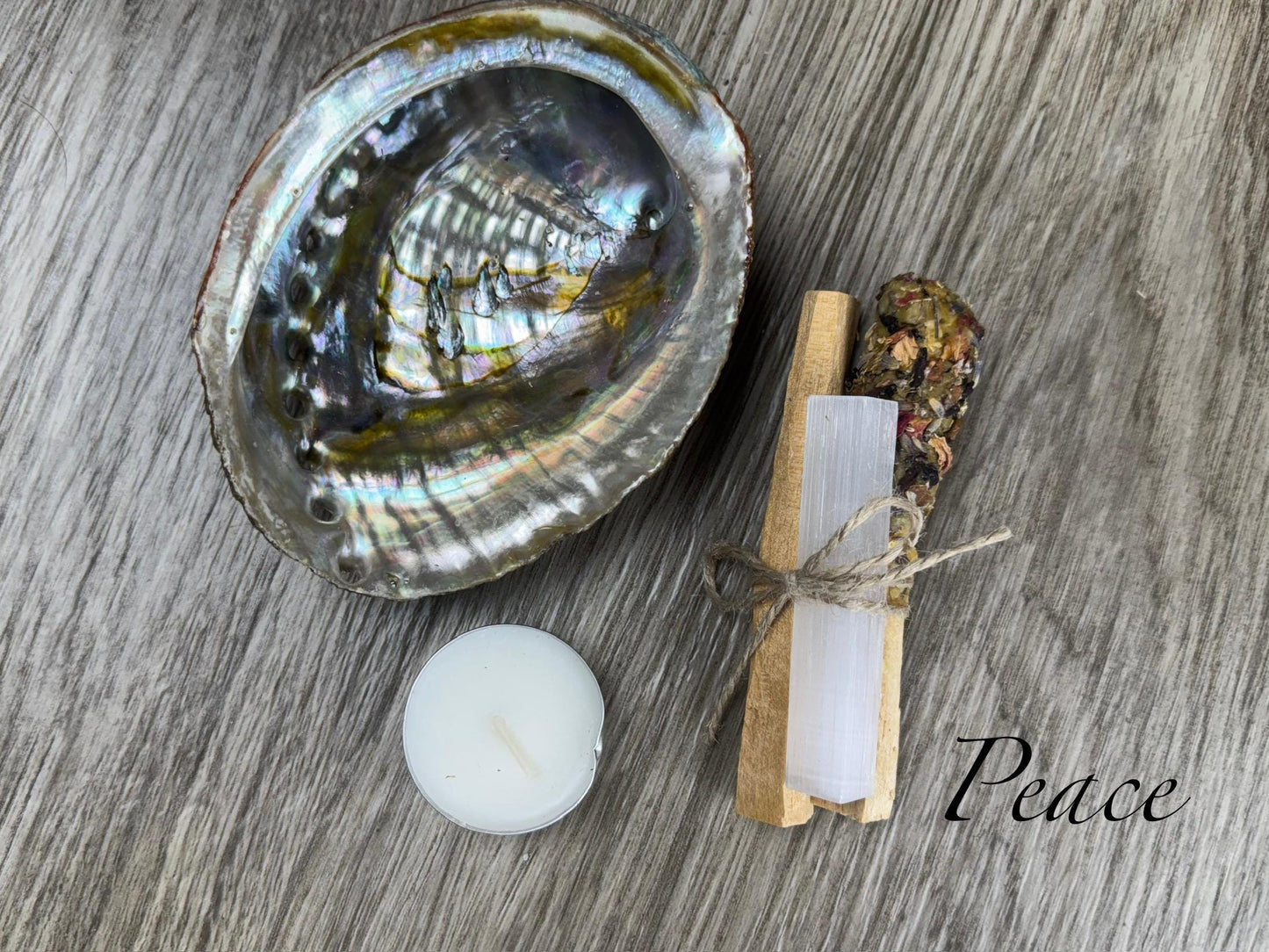 Palo Santo Smudge Pops with Abalone Shell: Incense Kit for Cleansing, Grounding, and Protection