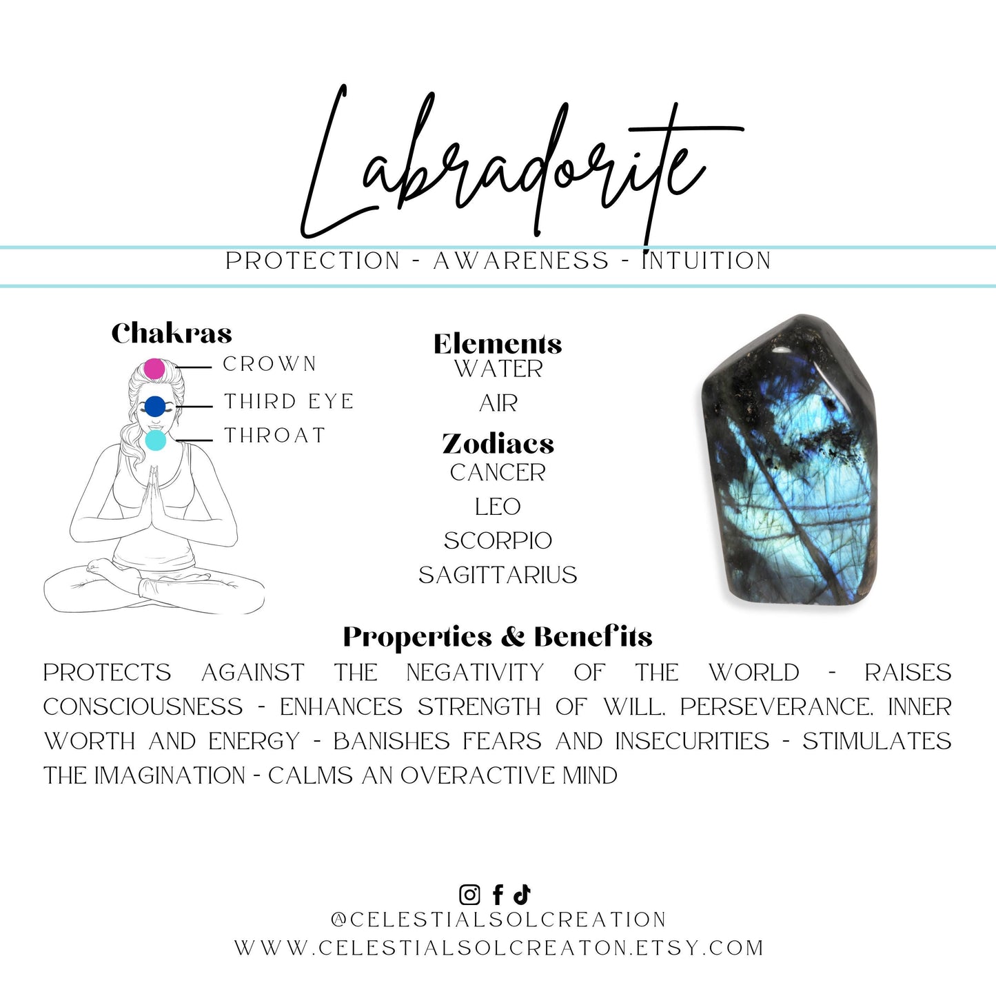 Flashy Labradorite Crystal Tower for Divination, Manifestation & Altar Decor - Witchy Gift