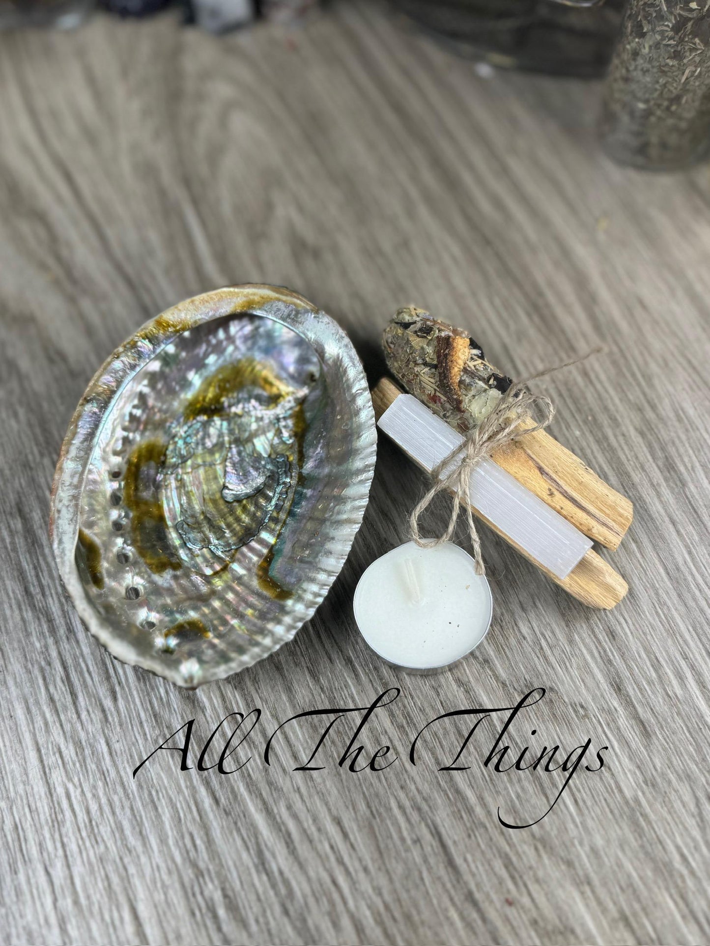 Palo Santo Smudge Pops with Abalone Shell: Incense Kit for Cleansing, Grounding, and Protection