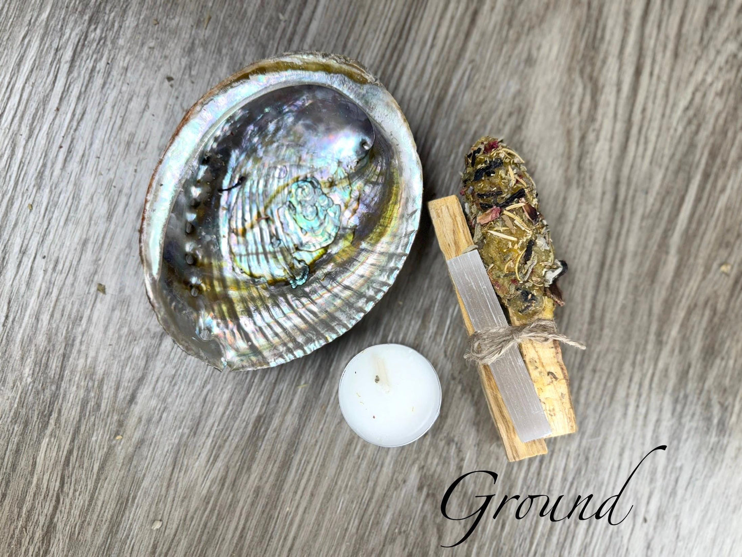 Palo Santo Smudge Pops with Abalone Shell: Incense Kit for Cleansing, Grounding, and Protection