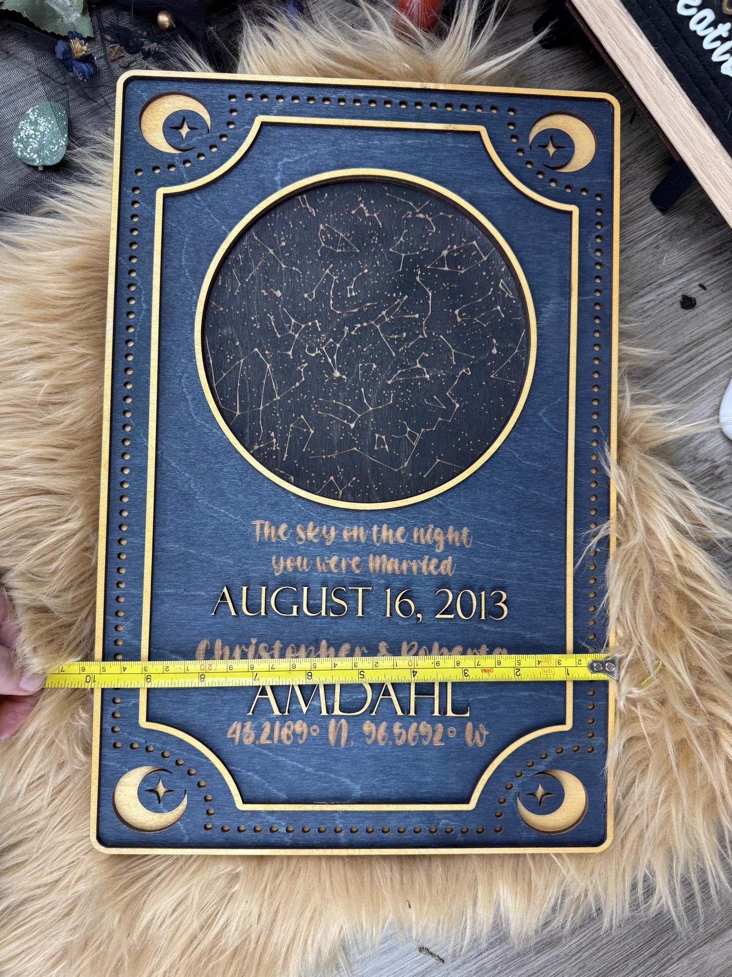 Customized Wooden Star Map: Night Sky Decor for Weddings, Anniversaries & Special Occasions
