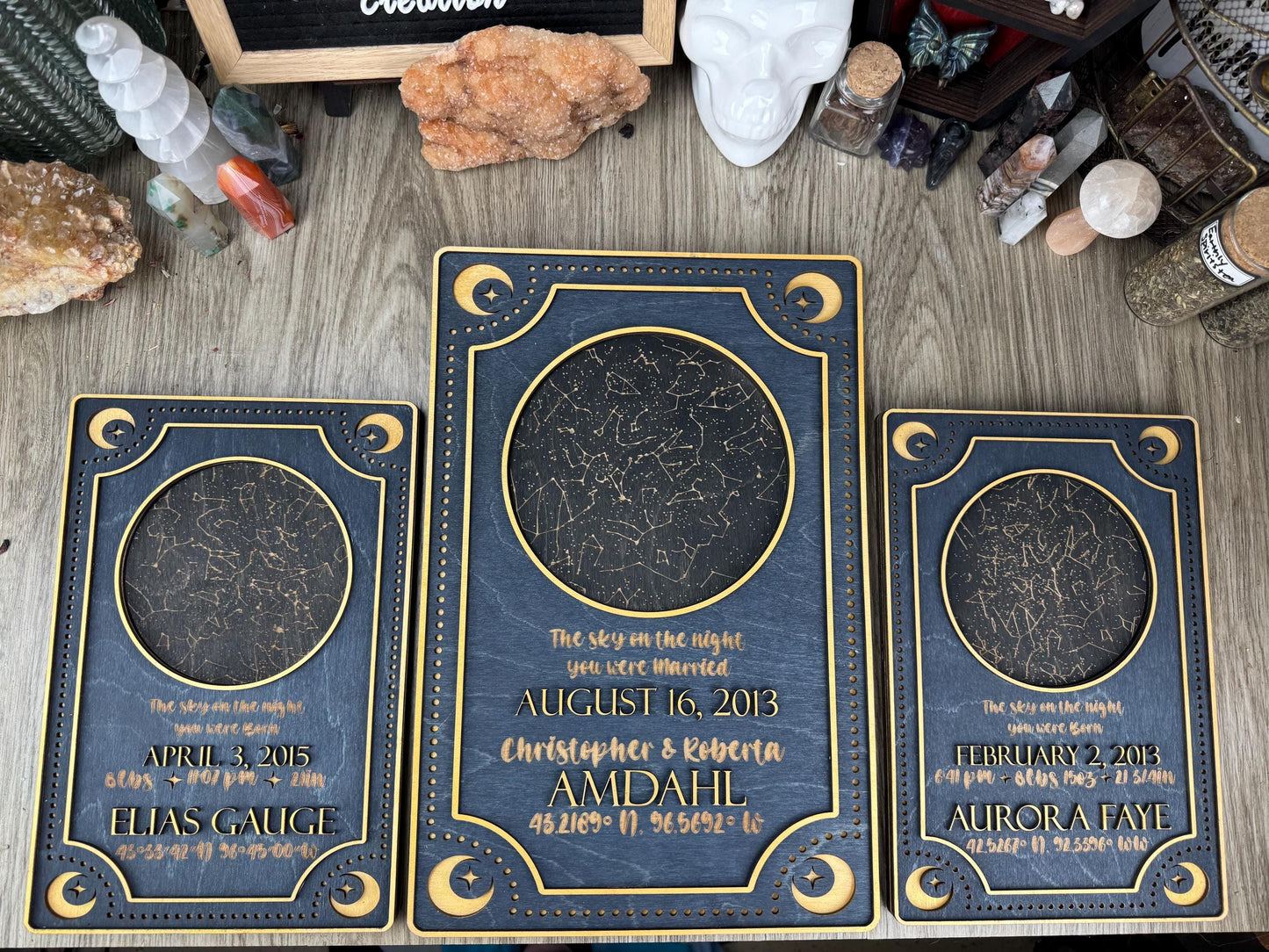 Customized Wooden Star Map: Night Sky Decor for Weddings, Anniversaries & Special Occasions