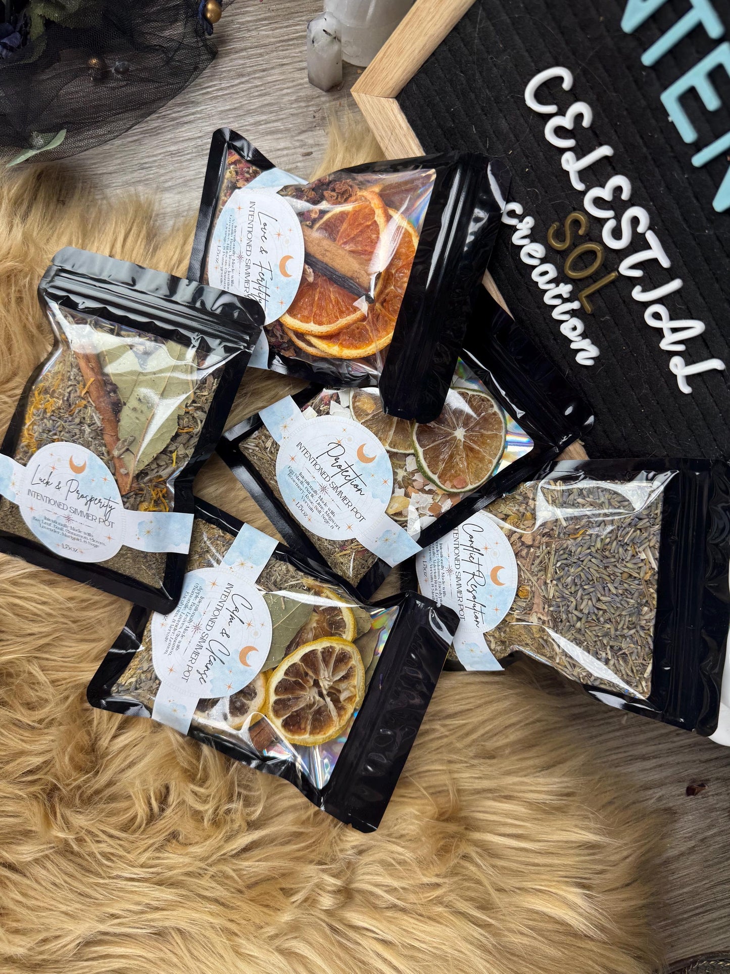 Witchy Herbal Simmer Pot Kit: Spiritual Healing Potpourri for Intention Setting and Spellwork