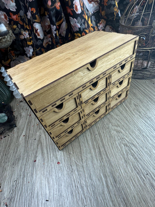 Elegant 10-Drawer Tarot Card Organizer: Holds 9 Decks, Altar Decor, Jewelry Storage, Divination Tool
