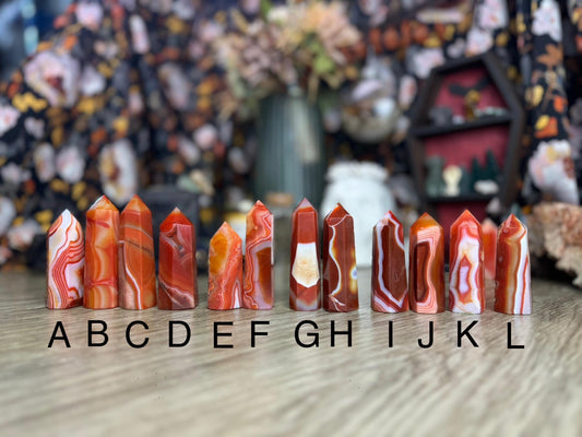 Vibrant Carnelian Crystal Tower for Divination, Altars, and Home Decor - Mystical Gift for Witchy Souls