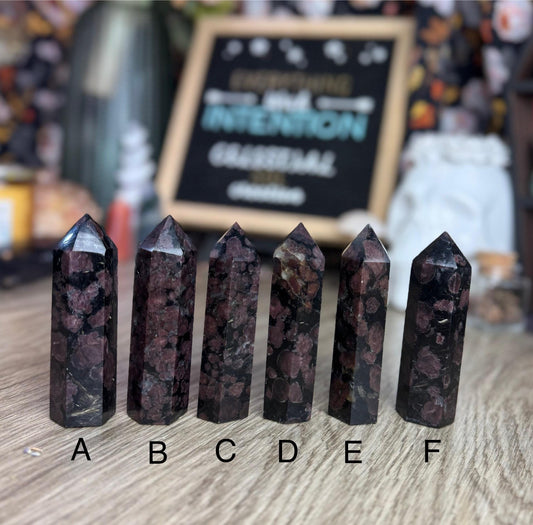 Astrophyllite & Garnet Crystal Towers: Divination Tools, Spiritual Altar Decor, Witchy Gifts