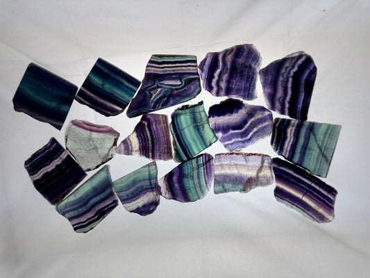 Natural Rainbow Fluorite Quartz Crystal Slab - Healing Energy Tool for Divination and Witchy Gifts