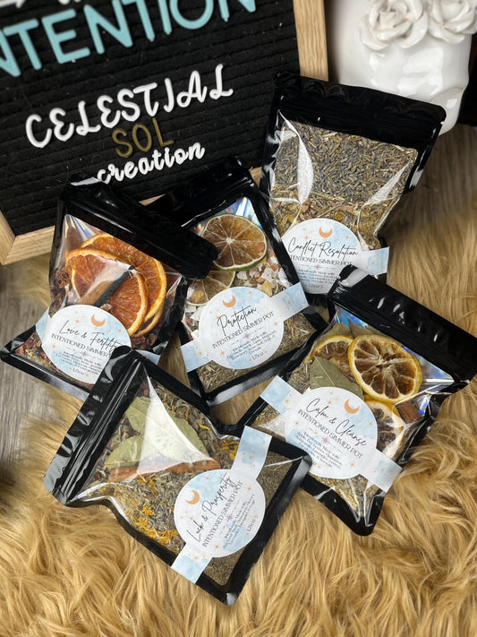 Witchy Herbal Simmer Pot Kit: Spiritual Healing Potpourri for Intention Setting and Spellwork